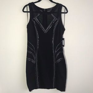 NWT Guess Black Silver Detailed Bodycon Dress SzXL